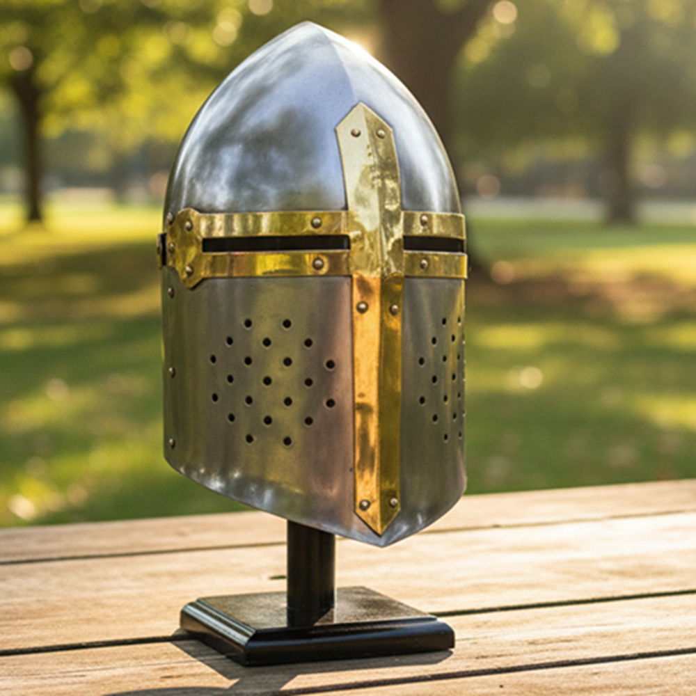 Silver Sugerloaf Helmet | Brass Helmetwith Free Display Stand