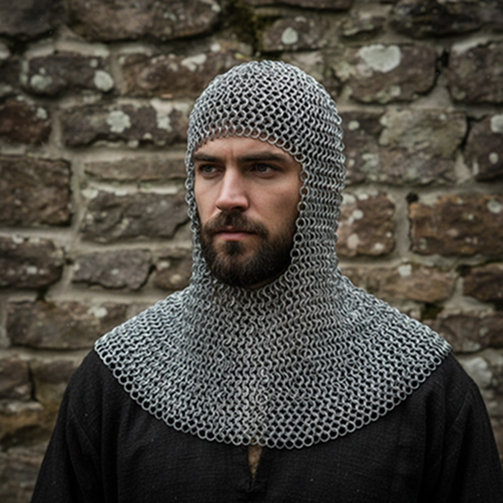 Medieval Chainmail Armor Shirt – 8MM Flat Riveted with Washers for LARP Combat