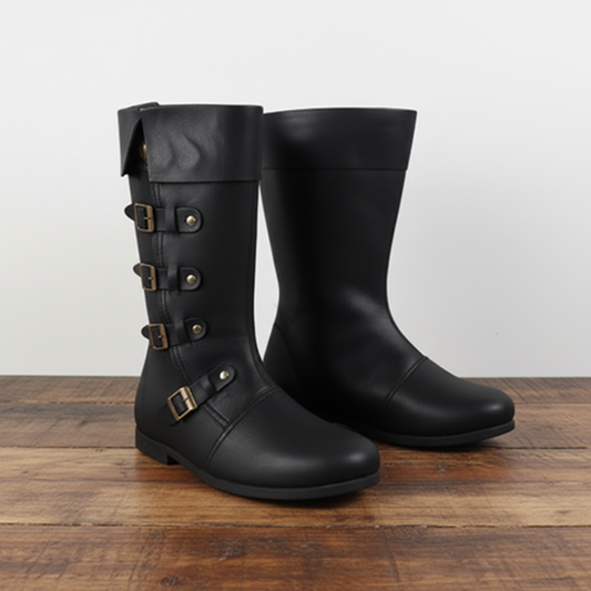 Medieval Leather Boots – Viking Renaissance Pirate Shoes for LARP, Reenactment & Cosplay