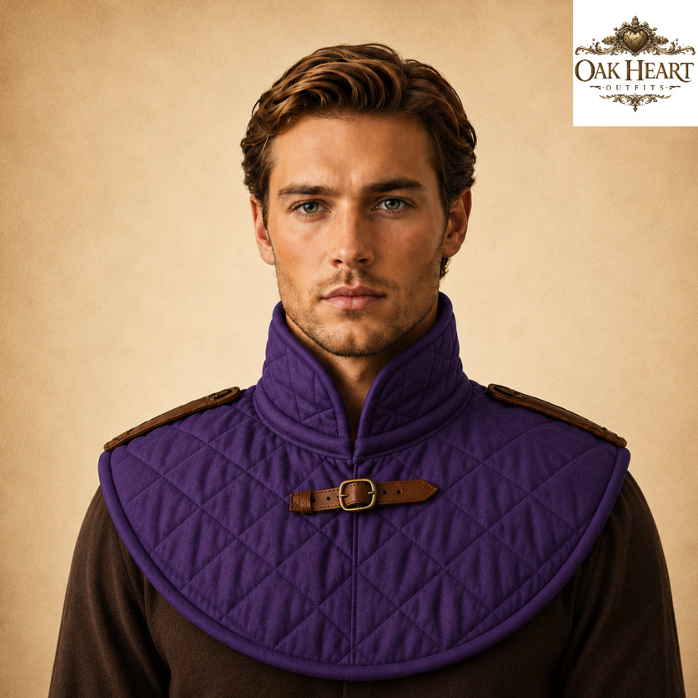 Medieval Padded Cotton Collar – Quilted LARP Neck Guard for Ren Faire & Costume Armor