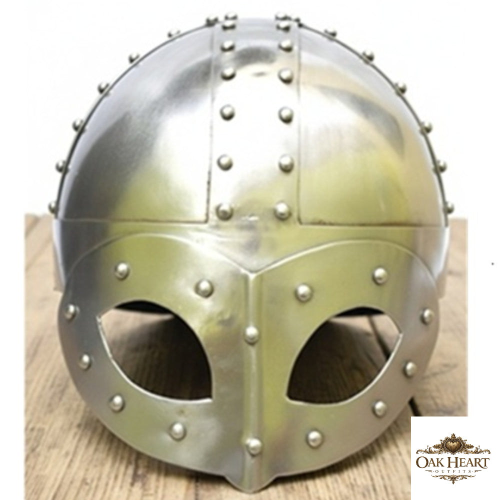 Steel Viking Norse Spectacle Helmet, With wooden stand