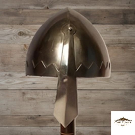 Medieval Norman Nasal Helmet – Knight Armor Helm for LARP SCA – Display Stand
