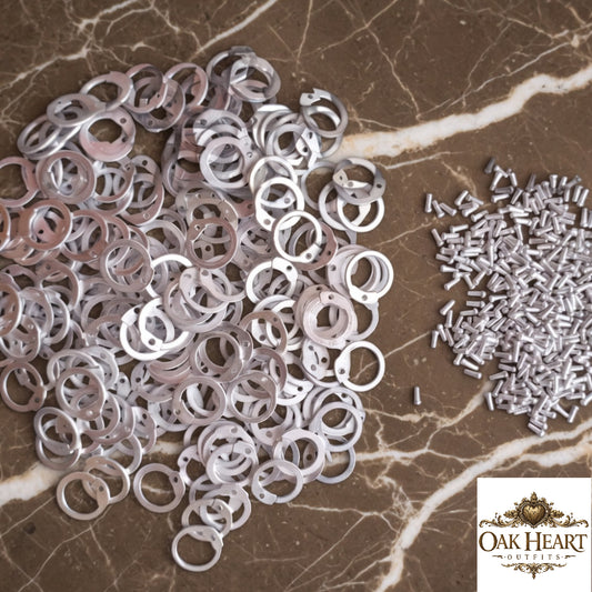 9mm Aluminum Flat Riveted Chainmail Rings – LARP Armor Supplies + Free Tool