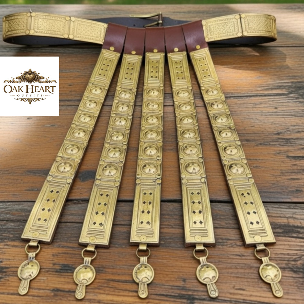 Roman Legionary Leather Belt with Brass | Reenactment Costume Armor