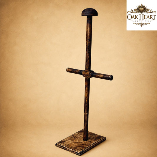 Handcrafted Wooden Lorica Stand | Heavy-Duty Medieval Roman Armor Display Stand