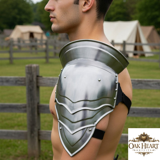 Gladiator Pauldron Steel Shoulder Armor Fantasy Knight Cosplay LARP Costume