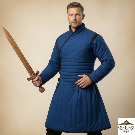 Medieval Padded Gambeson Jacket – Quilted Cotton Armor for LARP, Cosplay, SCA & Reenactment