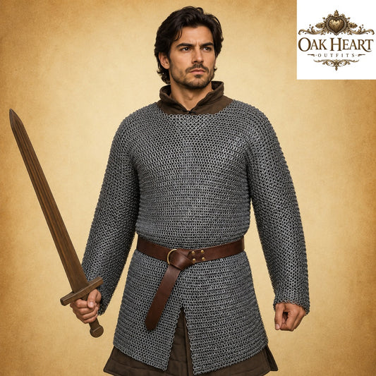 Medieval 8MM Round Ring Chainmail Hauberk – Viking Halloween Armor Costume