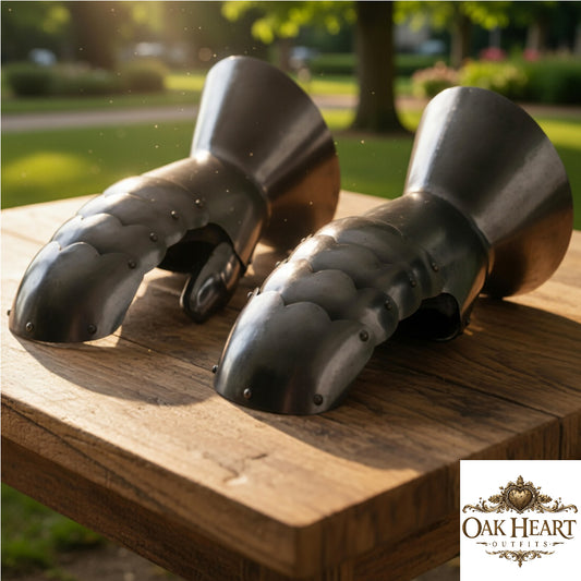 Mild steel Gauntlets : SCA Gloves with Leather