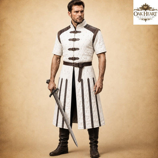 Half Sleeve Medieval Gambeson – Quilted Arming Coat for LARP, SCA & Ren Faire