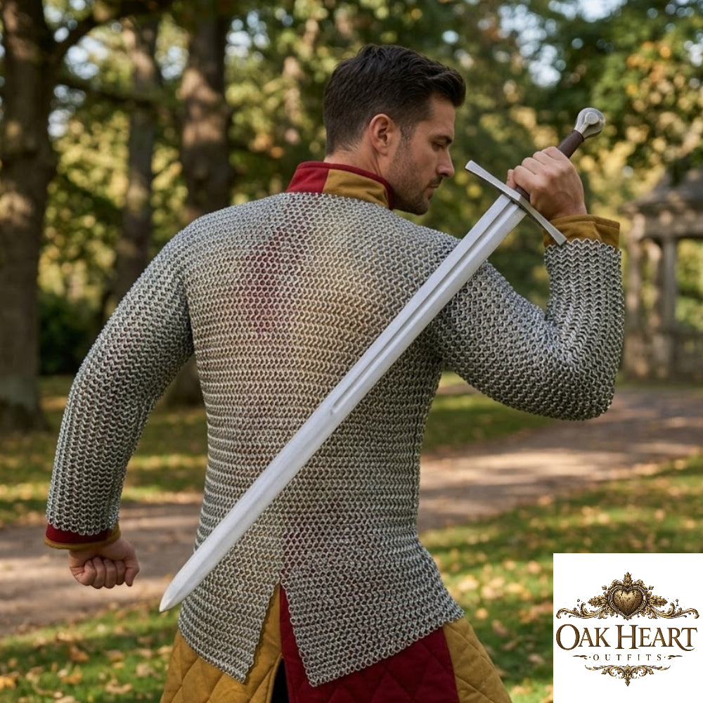 Medieval Aluminum Chainmail Hauberk 16 Gauge Riveted Armor Reenactment LARP