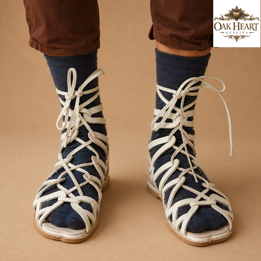 Handcrafted Roman Caligae Sandals – Medieval Greek Leather Warrior Footwear