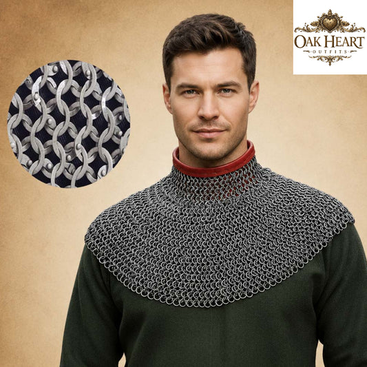 Medieval Chainmail Collar – Flat Riveted & Washer Gorget