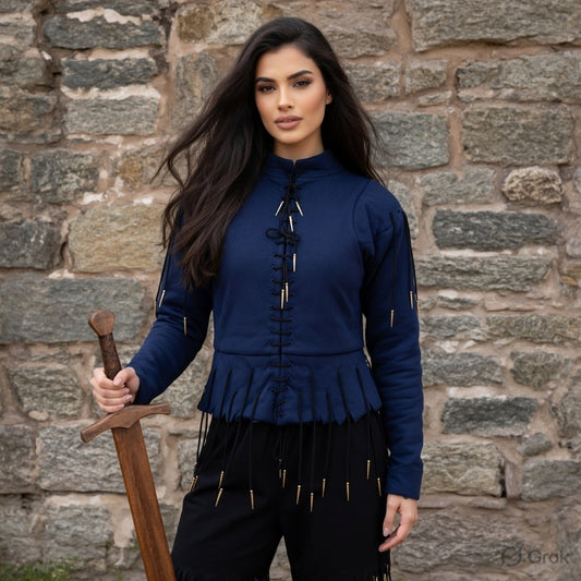 Yellow Lace-Up Medieval Archer Top – Viking Gambeson for LARP, Ren Faire & Reenactment