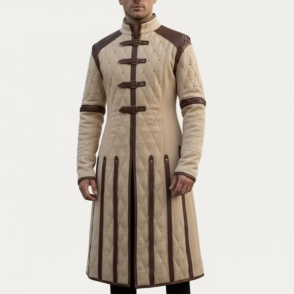 Ren Faire Yellow Gambeson Costume – Medieval Padded Armor for Reenactment