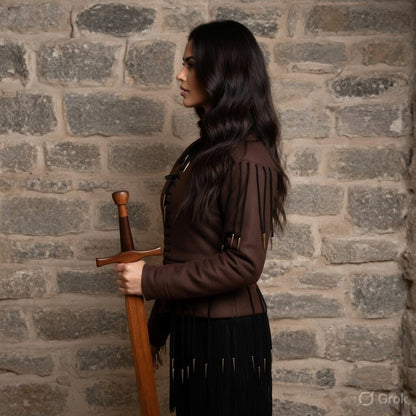 Yellow Lace-Up Medieval Archer Top – Viking Gambeson for LARP, Ren Faire & Reenactment