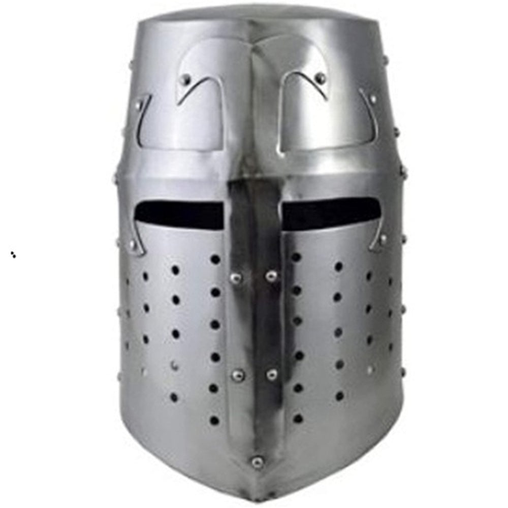 Crusader Knight Templar Helmet – Medieval Armor with Display Stand
