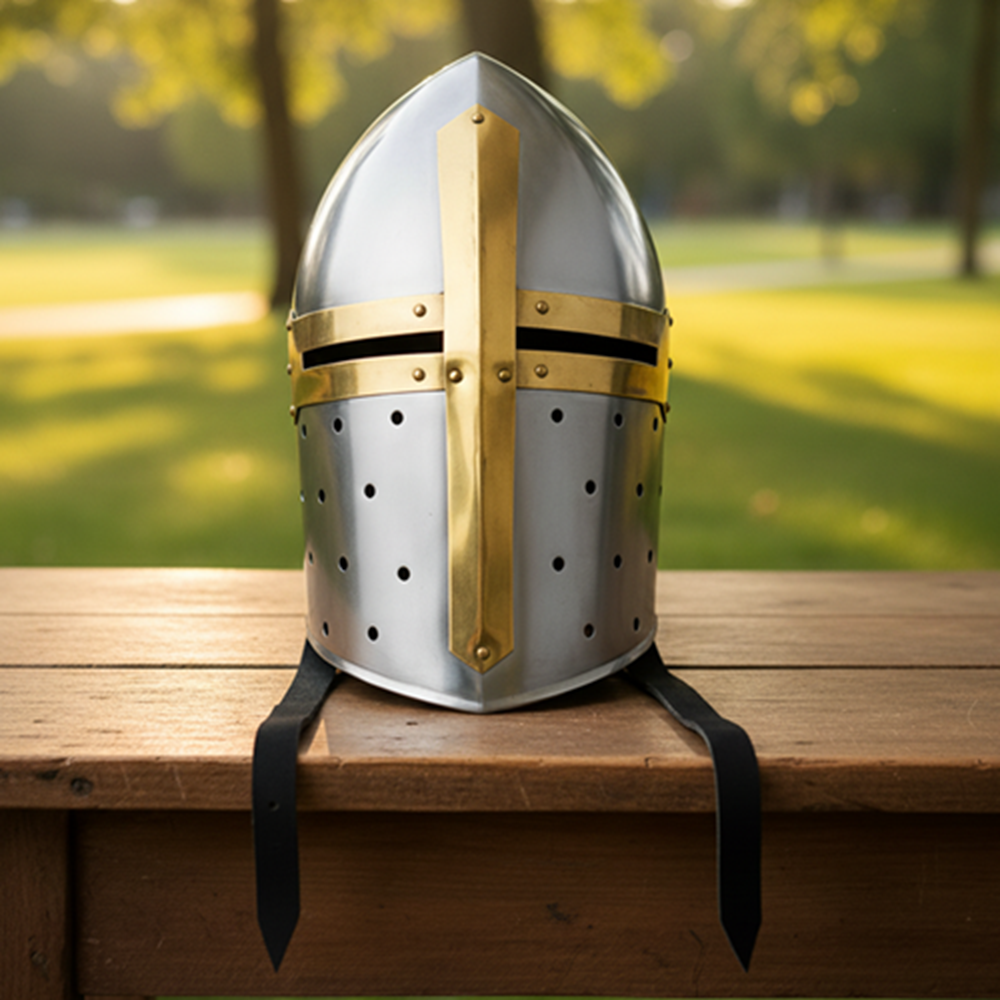 Silver Sugerloaf Helmet | Brass Helmetwith Free Display Stand