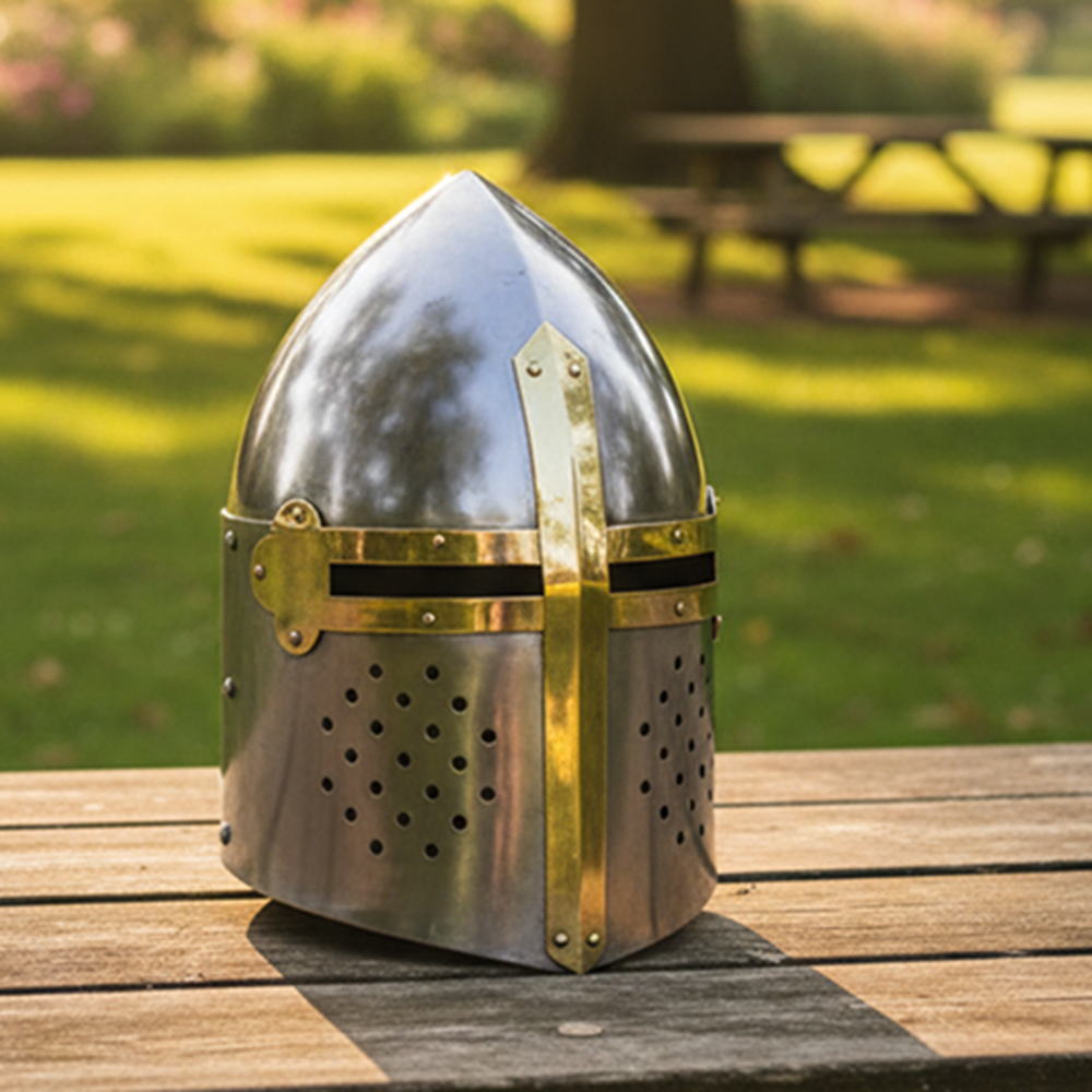 Silver Sugerloaf Helmet | Brass Helmetwith Free Display Stand
