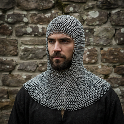 Medieval Chainmail Shirt – 8MM Flat Riveted Rings with Brass Rows