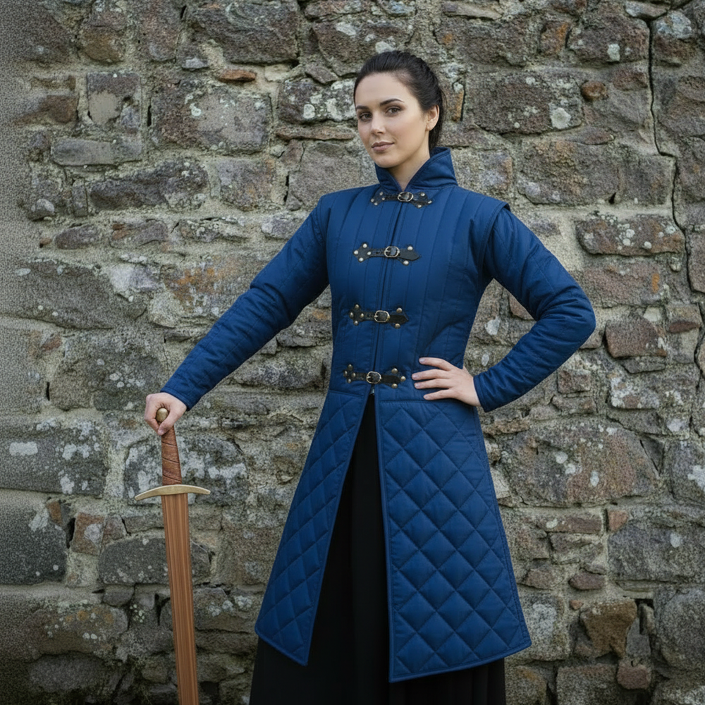 Medieval Quilted Gambeson Coat, Cotton Armor Jacket for LARP SCA Reenactment
