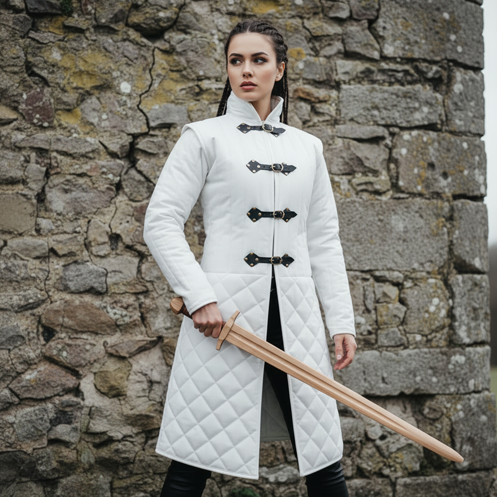 Medieval Quilted Gambeson Coat, Cotton Armor Jacket for LARP SCA Reenactment