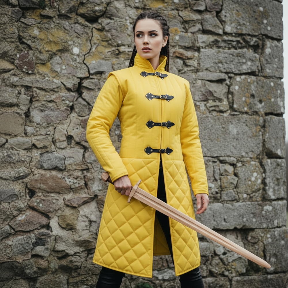 Medieval Quilted Gambeson Coat, Cotton Armor Jacket for LARP SCA Reenactment