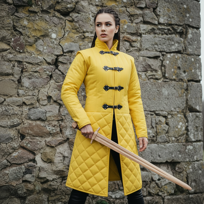 Medieval Quilted Gambeson Coat, Cotton Armor Jacket for LARP SCA Reenactment