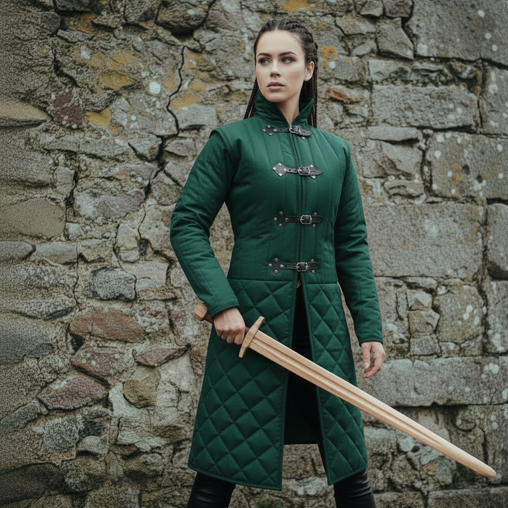 Medieval Quilted Gambeson Coat, Cotton Armor Jacket for LARP SCA Reenactment