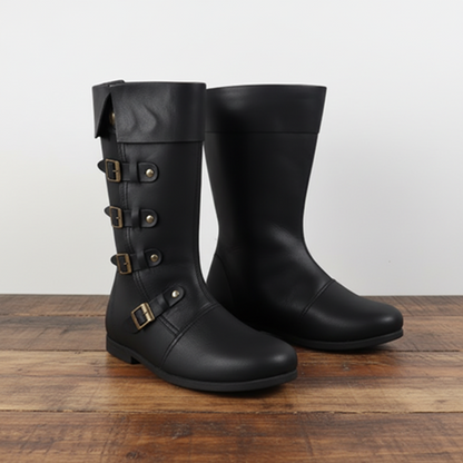 Medieval Leather Boots – Viking Renaissance Pirate Shoes for LARP, Reenactment & Cosplay