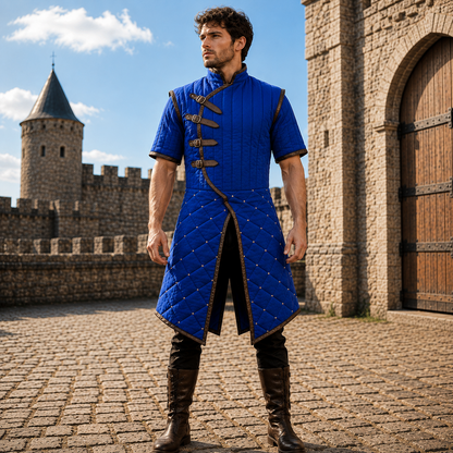 Medieval Half Sleeve Quilted Gambeson Coat