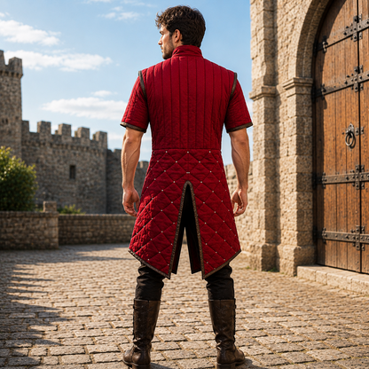 Medieval Half Sleeve Quilted Gambeson Coat