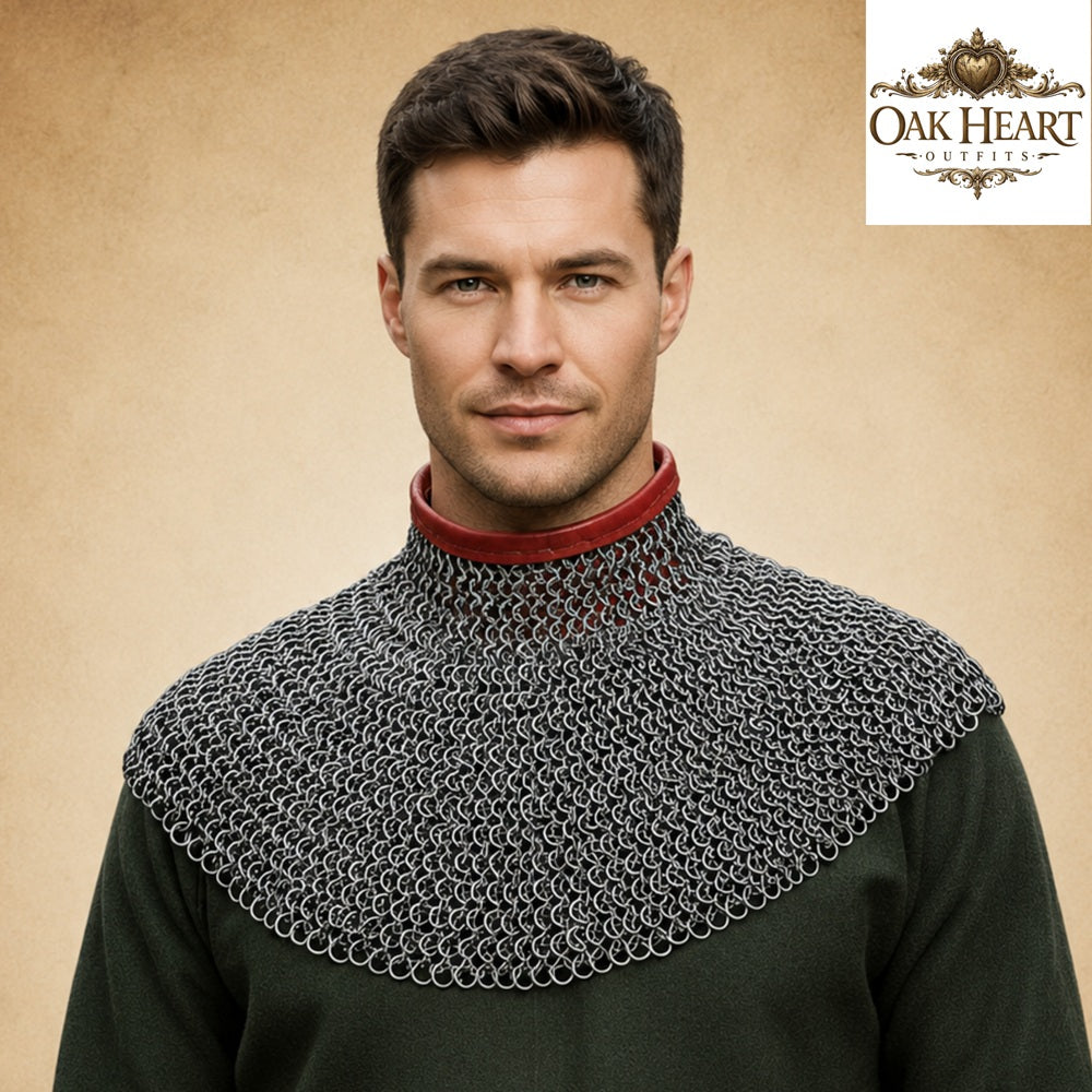 Medieval Chainmail Collar – Flat Riveted & Washer Gorget