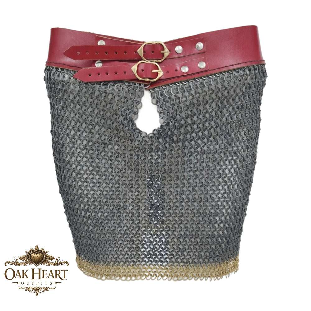 Medieval Chainmail Shirt with Skirt – 8mm Flat Riveted Half Body Armor