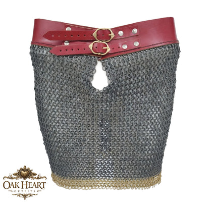 Medieval Chainmail Shirt with Skirt – 8mm Flat Riveted Half Body Armor
