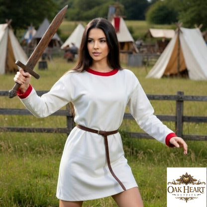 Medieval Tunic – Yellow with Red Accents | Knight Costume for LARP & Renaissance Faire  Option 2 (keyword-rich):