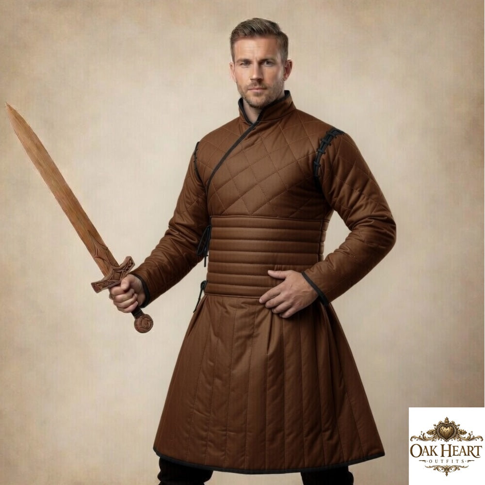 Medieval Padded Gambeson Jacket – Quilted Cotton Armor for LARP, Cosplay, SCA & Reenactment