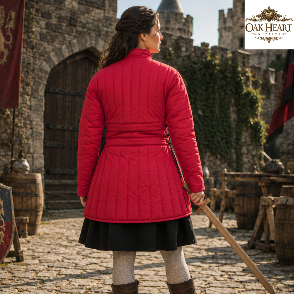 Women's Cotton Padded Gambeson | Medieval Quilted Armor Jacket | LARP Ren Faire SCA Costume