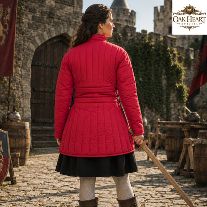 Women's Cotton Padded Gambeson | Medieval Quilted Armor Jacket | LARP Ren Faire SCA Costume