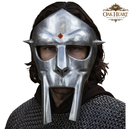 MF DOOM Mask Replica – Metal Rapper Mask, Hip Hop Cosplay Helmet