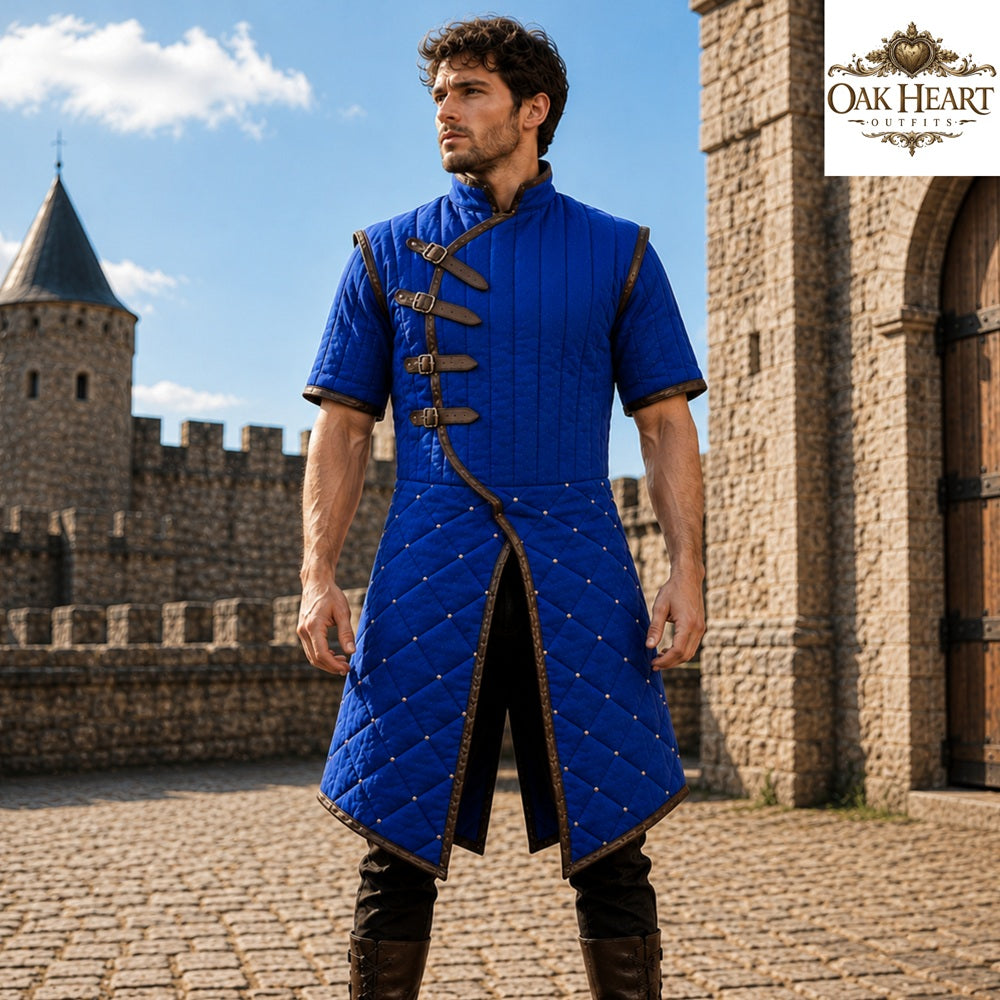 Medieval Half Sleeve Quilted Gambeson Coat