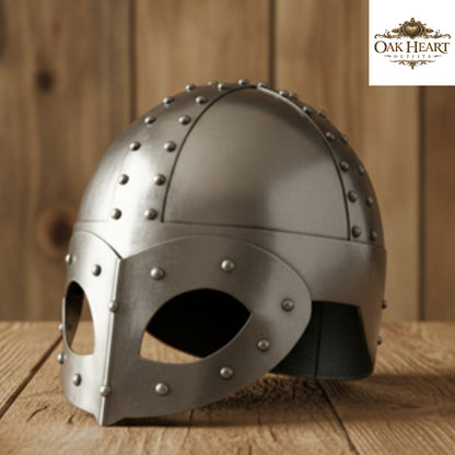 Steel Viking Norse Spectacle Helmet, With  wooden stand