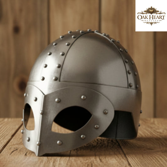 Steel Viking Norse Spectacle Helmet, With  wooden stand