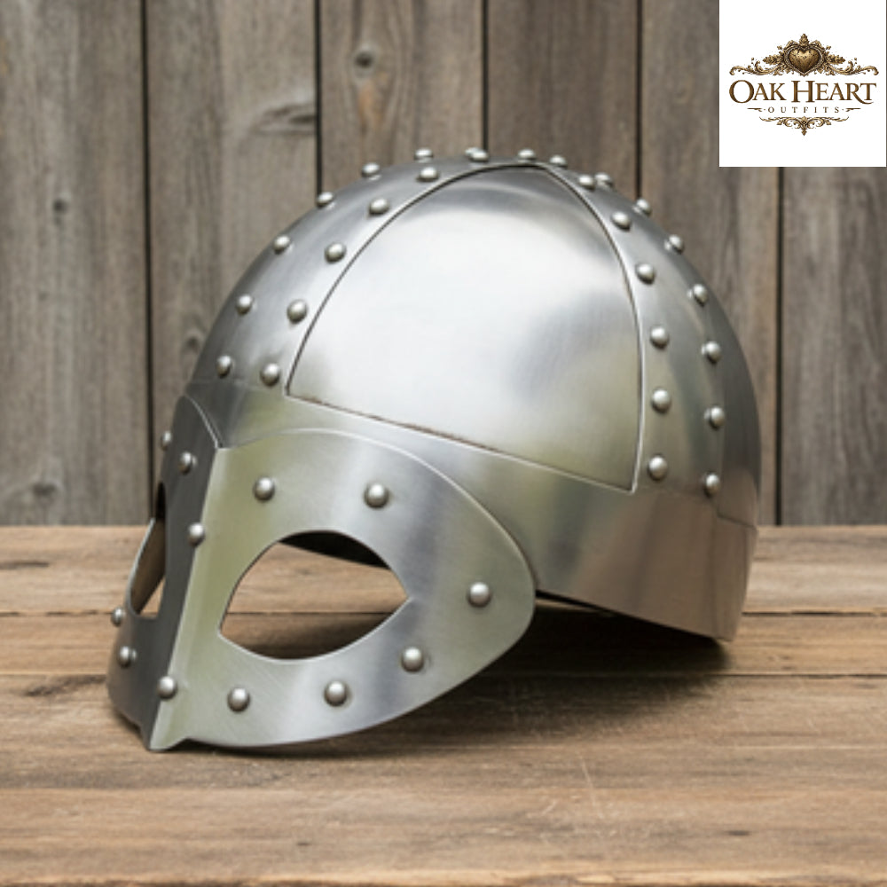 Steel Viking Norse Spectacle Helmet, With  wooden stand