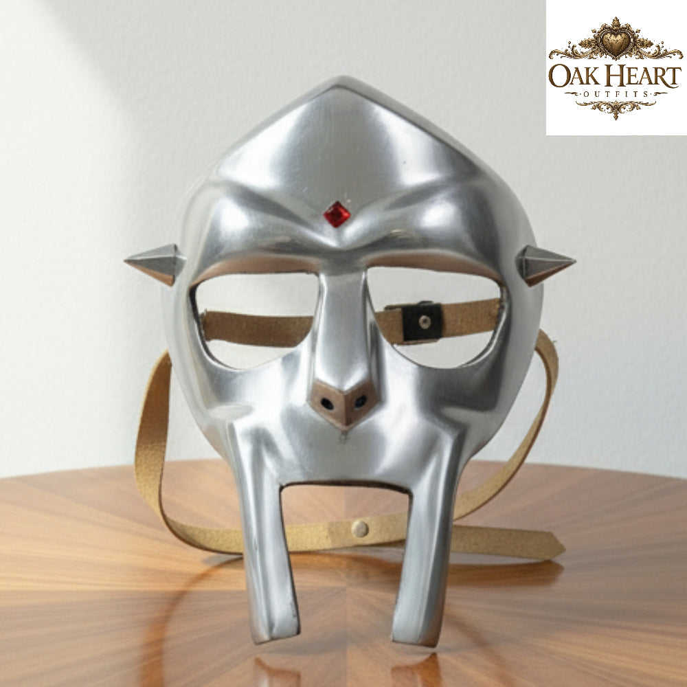 MF DOOM Mask Replica – Metal Rapper Mask, Hip Hop Cosplay Helmet