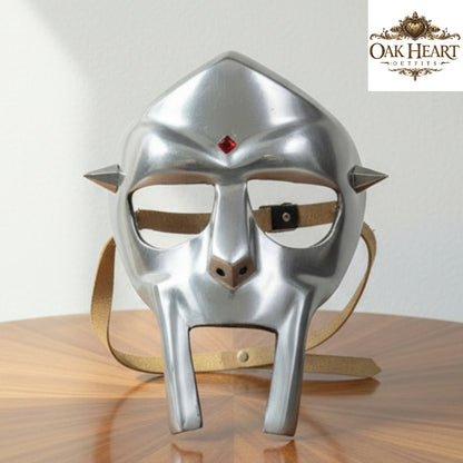 MF DOOM Mask Replica – Metal Rapper Mask, Hip Hop Cosplay Helmet