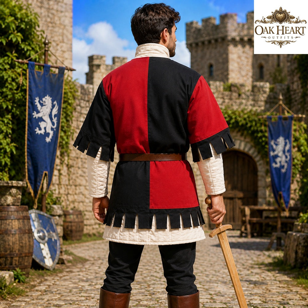 Medieval Cotton Gambeson Yellow Black | Quilted Padded Armor Jacket
