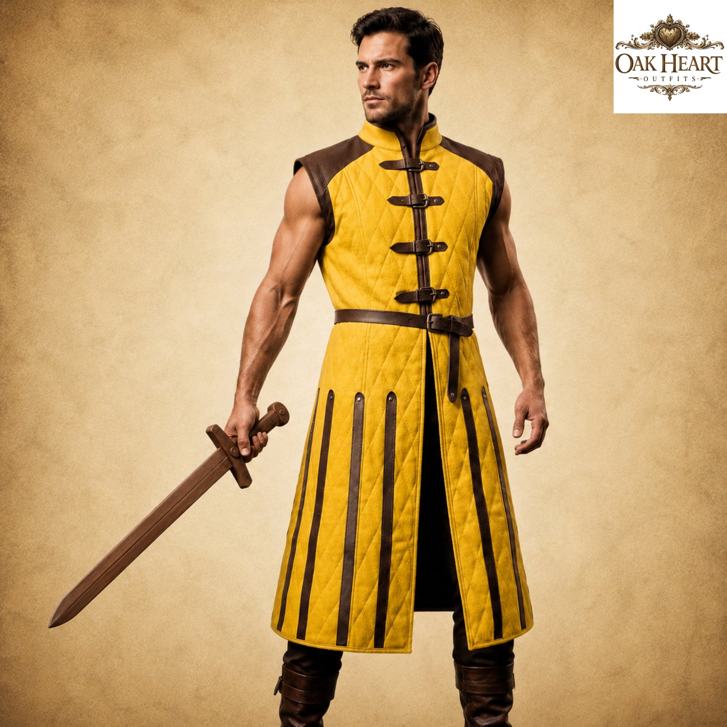 Sleeveless Medieval Gambeson Tunic, Ren Faire Costume, SCA Armor Padding, LARP