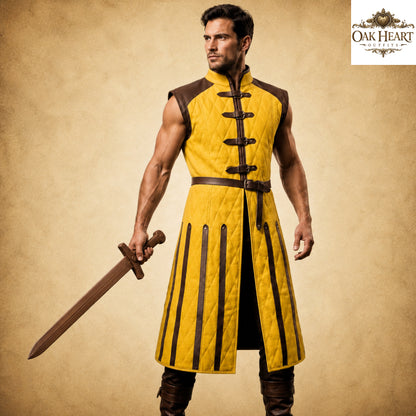 Sleeveless Medieval Gambeson Tunic, Ren Faire Costume, SCA Armor Padding, LARP