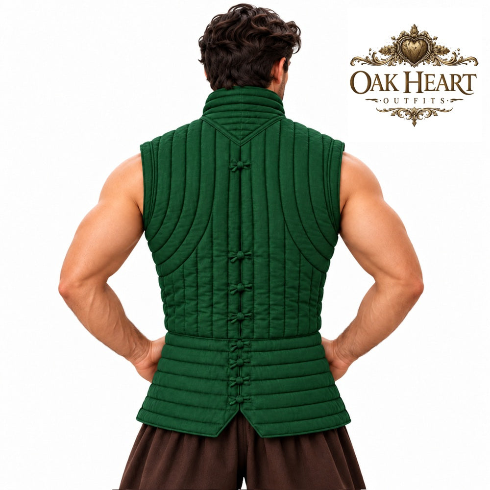 Medieval Padded Vest, Sleeveless Quilted Gambeson Armor, SCA Fighter Gear,
